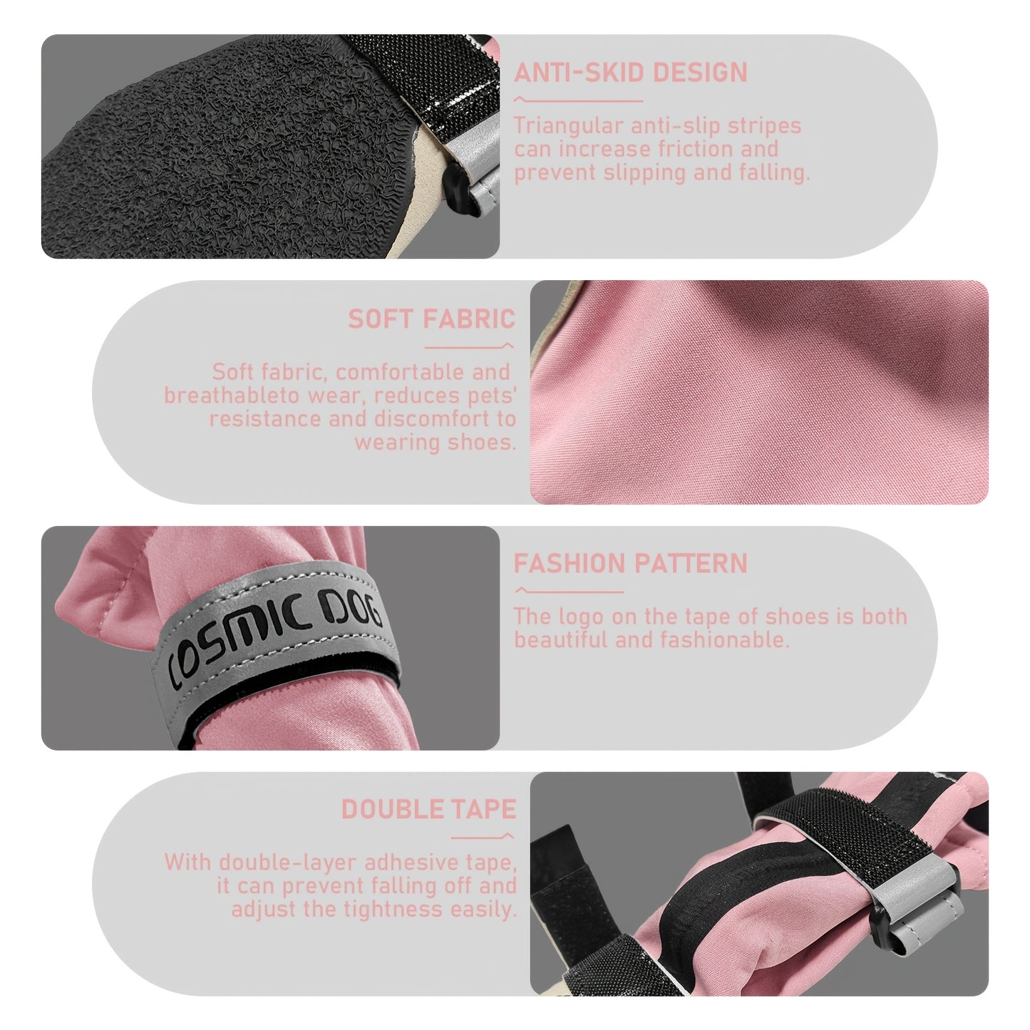 4-Pack Dog Boots – Non-Slip, Stain-Resistant