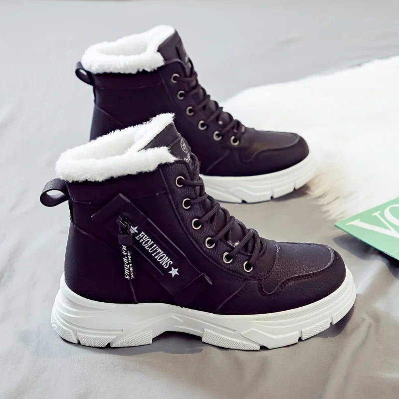 Women’s Winter Ankle Boots – Short Boots with Thick Lining, Insulated & Stylish, Thick-Soled