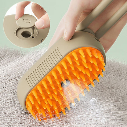 3-in-1 Electric Pet Grooming Brush – Steam Massage & Hair Removal for Cats & Dogs