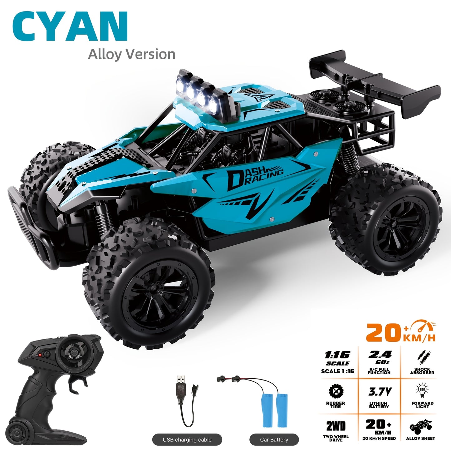 K.K 1:16 RC Car – 2.4G Remote Control, Kids Gift for Christmas & Holidays