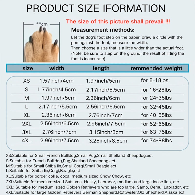 4-Pack Dog Boots – Non-Slip, Stain-Resistant