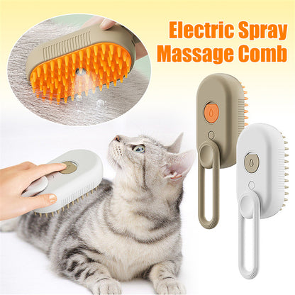 3-in-1 Electric Pet Grooming Brush – Steam Massage & Hair Removal for Cats & Dogs