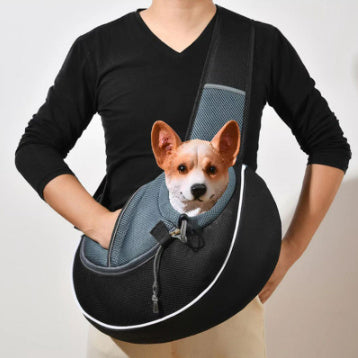 Portable Outdoor Crossbody Pet Carrier Bag for Dogs & Cats – Travel-Friendly & Stylish