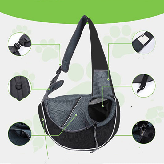 Portable Outdoor Crossbody Pet Carrier Bag for Dogs & Cats – Travel-Friendly & Stylish