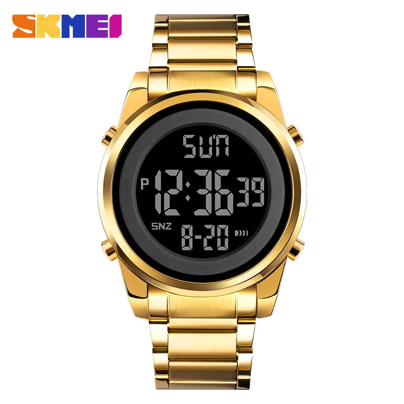 Luxury Waterproof Stainless Steel Men’s Digital Sports Watch