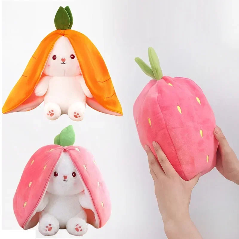 25cm Cute Strawberry & Carrot Rabbit Plush Toy