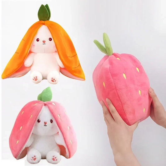25cm Cute Strawberry & Carrot Rabbit Plush Toy