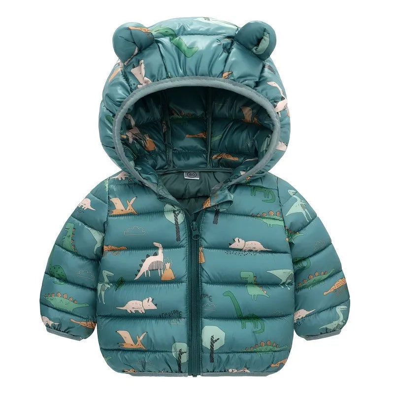 Kids Lightweight Hooded Down Jacket – Autumn Winter Warm Coat for Boys & Girls, Baby Outerwear, Holiday Gift