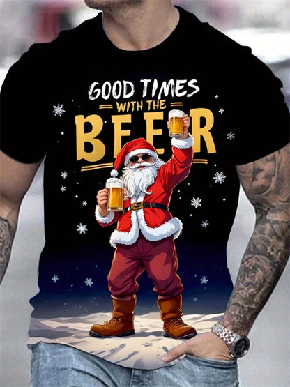 Men’s Christmas 3D Santa Claus Print T-Shirt
