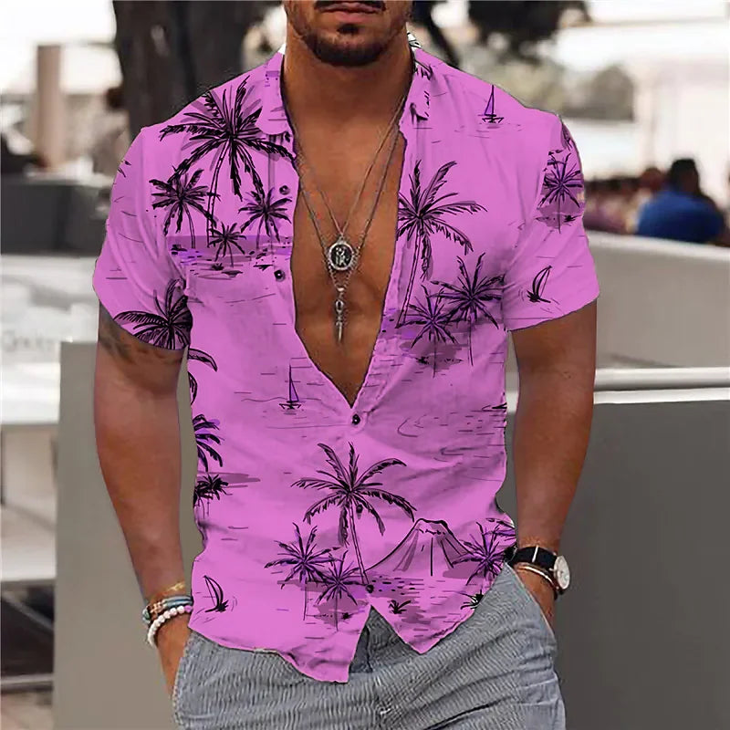 Men’s 3D Printed Coconut Hawaiian Shirt
