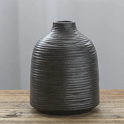 Japanese-Style Terracotta Flower Vase