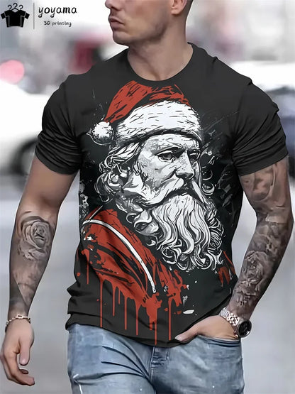 Men’s Christmas 3D Santa Claus Print T-Shirt