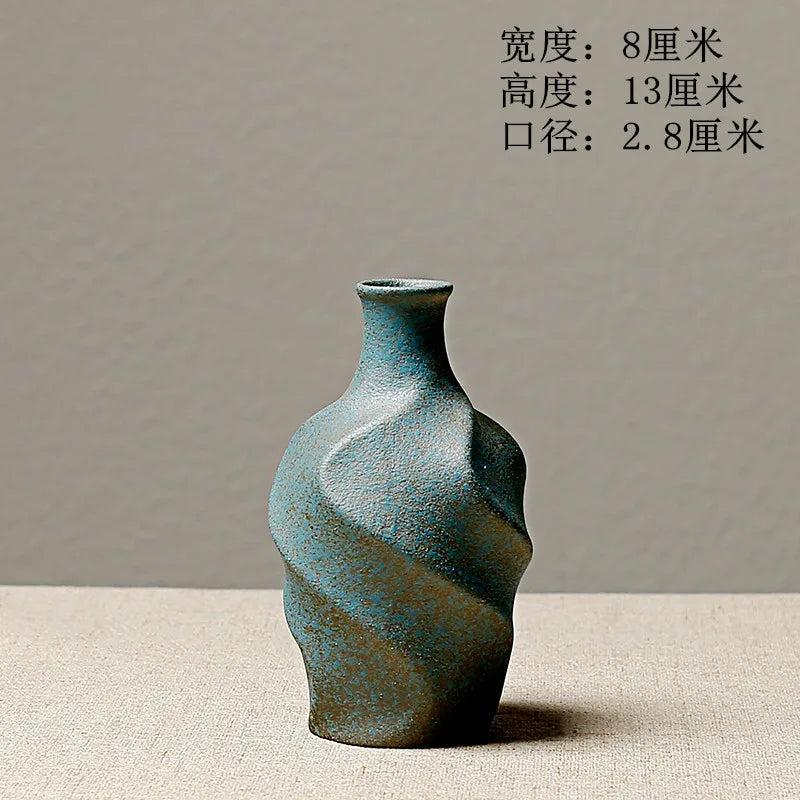 Japanese-Style Terracotta Flower Vase