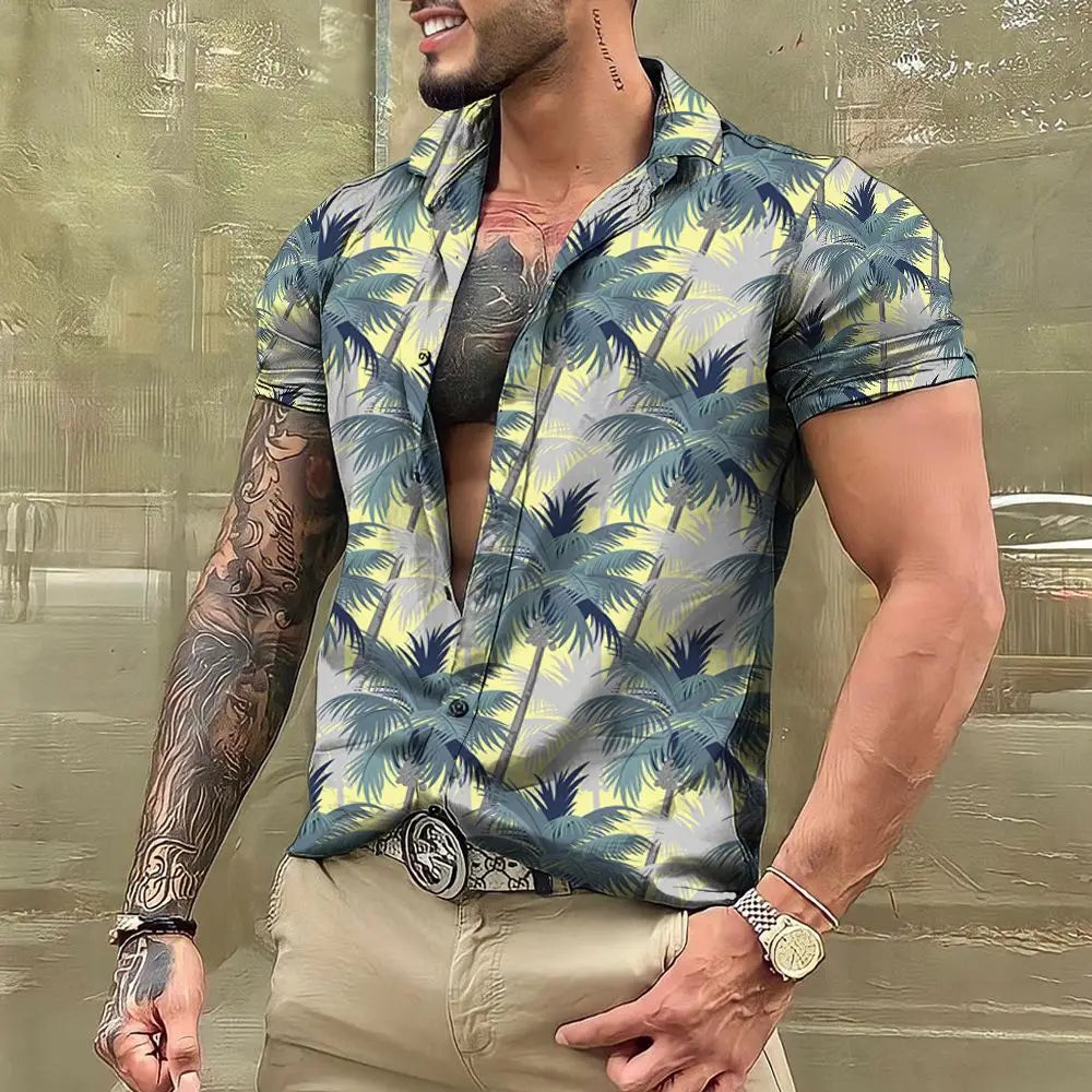 Men’s 3D Printed Coconut Hawaiian Shirt