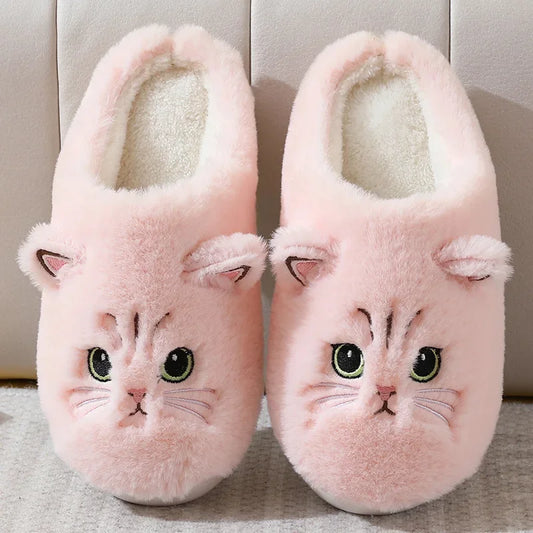 Winter Cat Plush Slippers for Women & Men