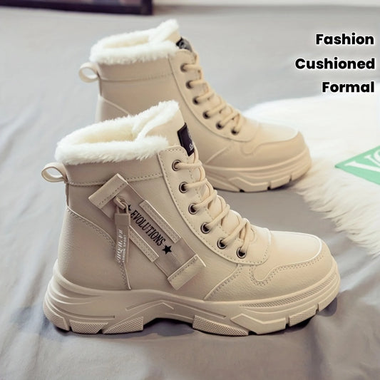 Women’s Winter Ankle Boots – Short Boots with Thick Lining, Insulated & Stylish, Thick-Soled