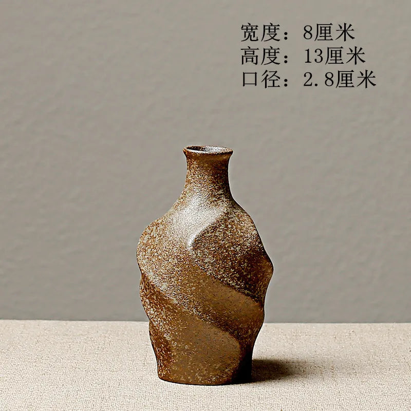 Japanese-Style Terracotta Flower Vase
