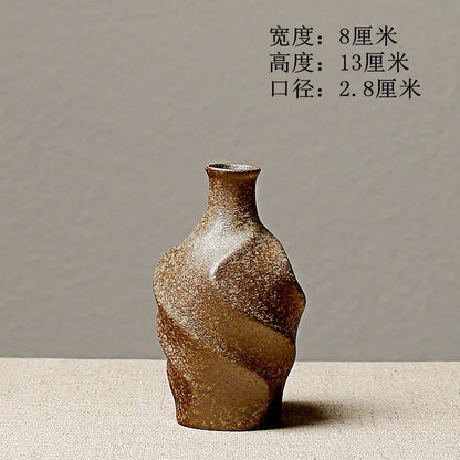 Japanese-Style Terracotta Flower Vase