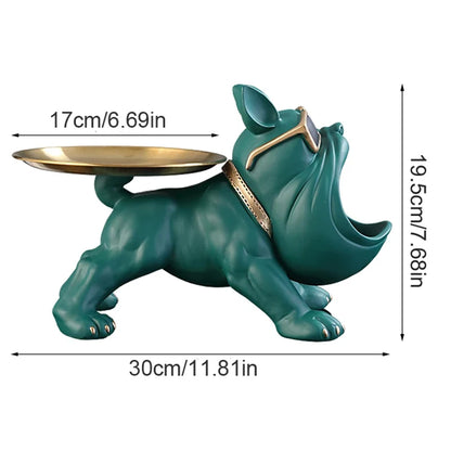 30cm Bulldog Resin Figurine with Storage Box