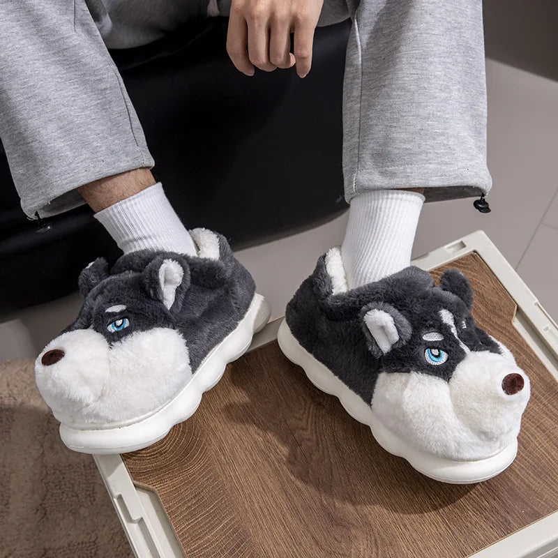 Cartoon Dog Cotton Slippers