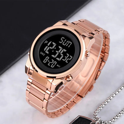 Luxury Waterproof Stainless Steel Men’s Digital Sports Watch