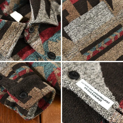 Men’s Vintage Printed Wool Shirt