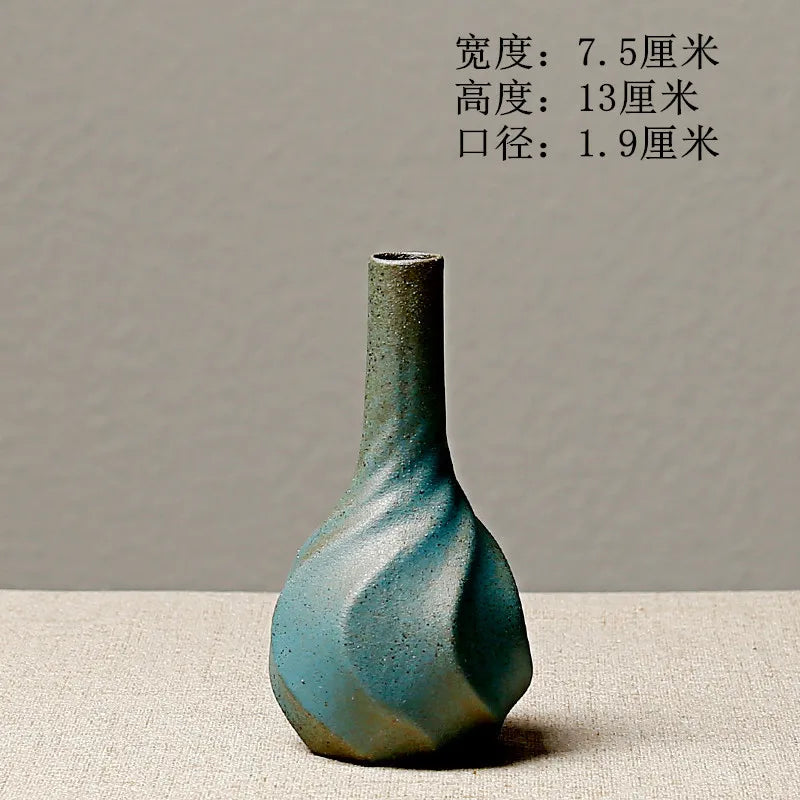 Japanese-Style Terracotta Flower Vase