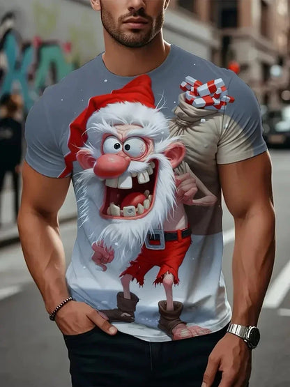 Men’s Christmas 3D Santa Claus Print T-Shirt