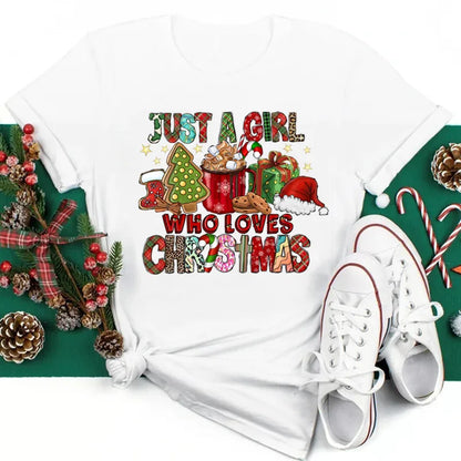 Funny Santa Print Christmas Women's T-Shirt