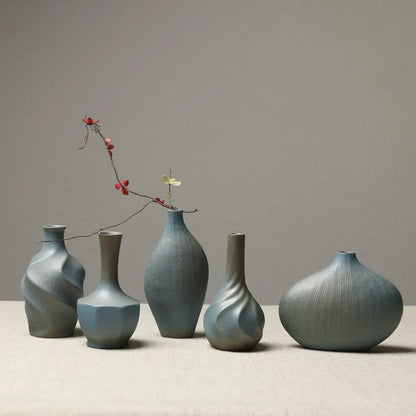 Japanese-Style Terracotta Flower Vase