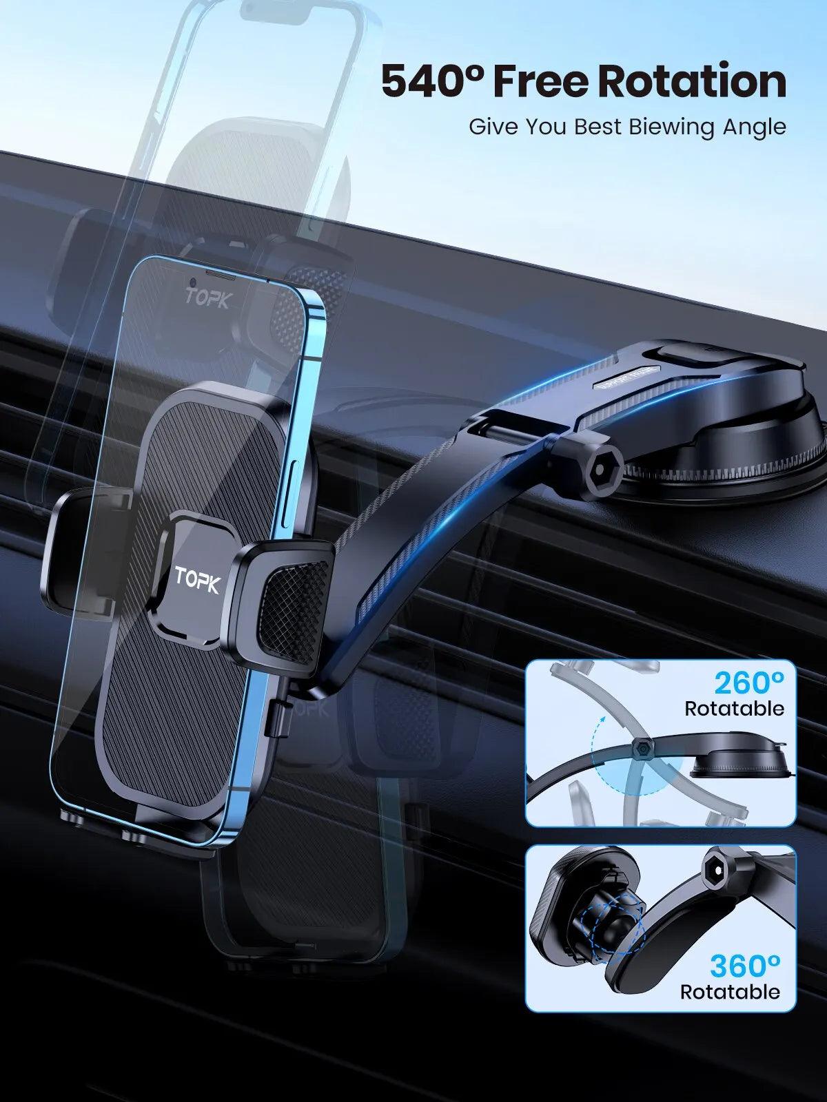 TOPK Gravity Car Phone Mount