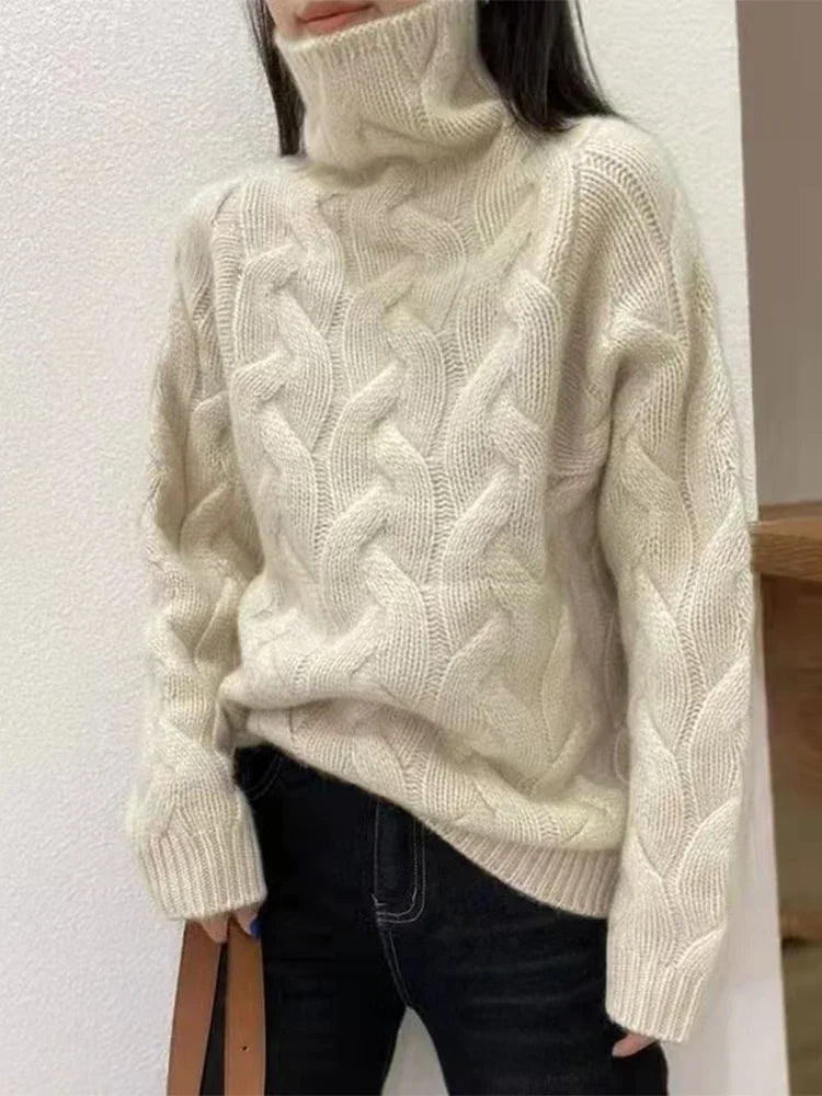 Women’s 100% Cashmere High-Neck Sweater