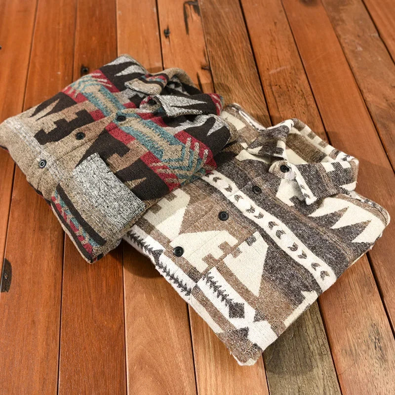 Men’s Vintage Printed Wool Shirt