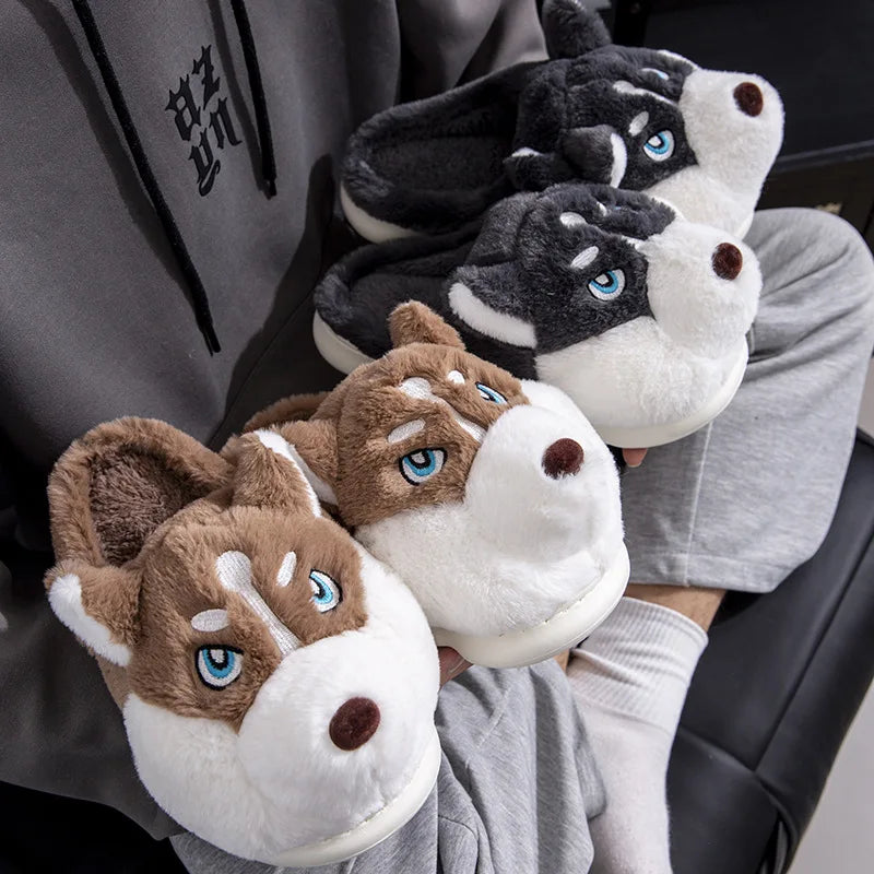 Cartoon Dog Cotton Slippers