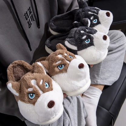 Cartoon Dog Cotton Slippers