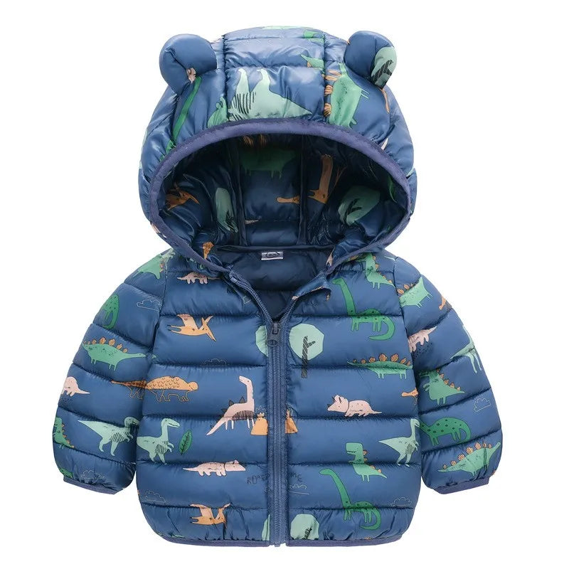 Kids Lightweight Hooded Down Jacket – Autumn Winter Warm Coat for Boys & Girls, Baby Outerwear, Holiday Gift