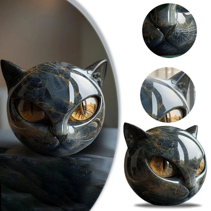 Decorative Black Cat Resin Stone Figurine