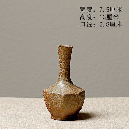 Japanese-Style Terracotta Flower Vase