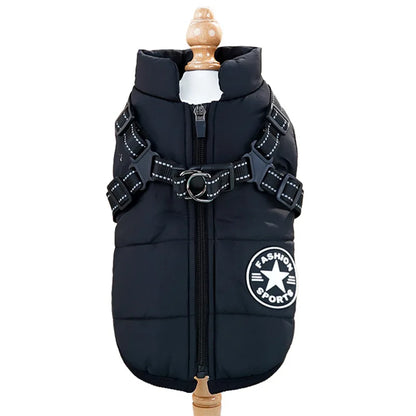 Incredible Waterproof Winter Dog Jacket with Harness