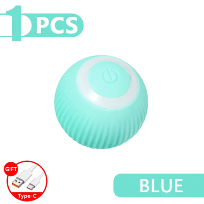 Interactive 360° Rolling Cat Toy Ball – USB Rechargeable Chase Toy for Kittens