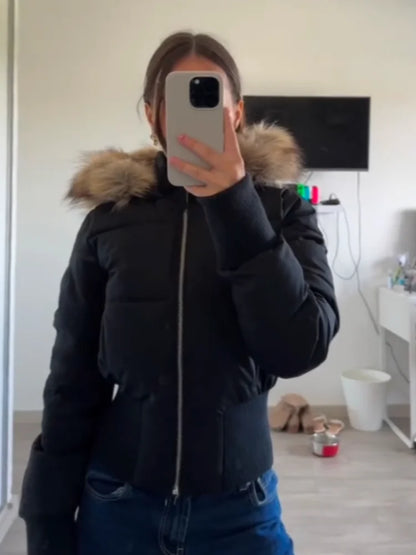 Women’s Faux Fur Cropped Padded Jacket