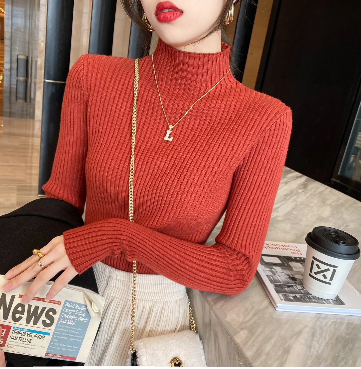 Women’s Turtleneck Knit Sweater