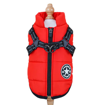 Incredible Waterproof Winter Dog Jacket with Harness