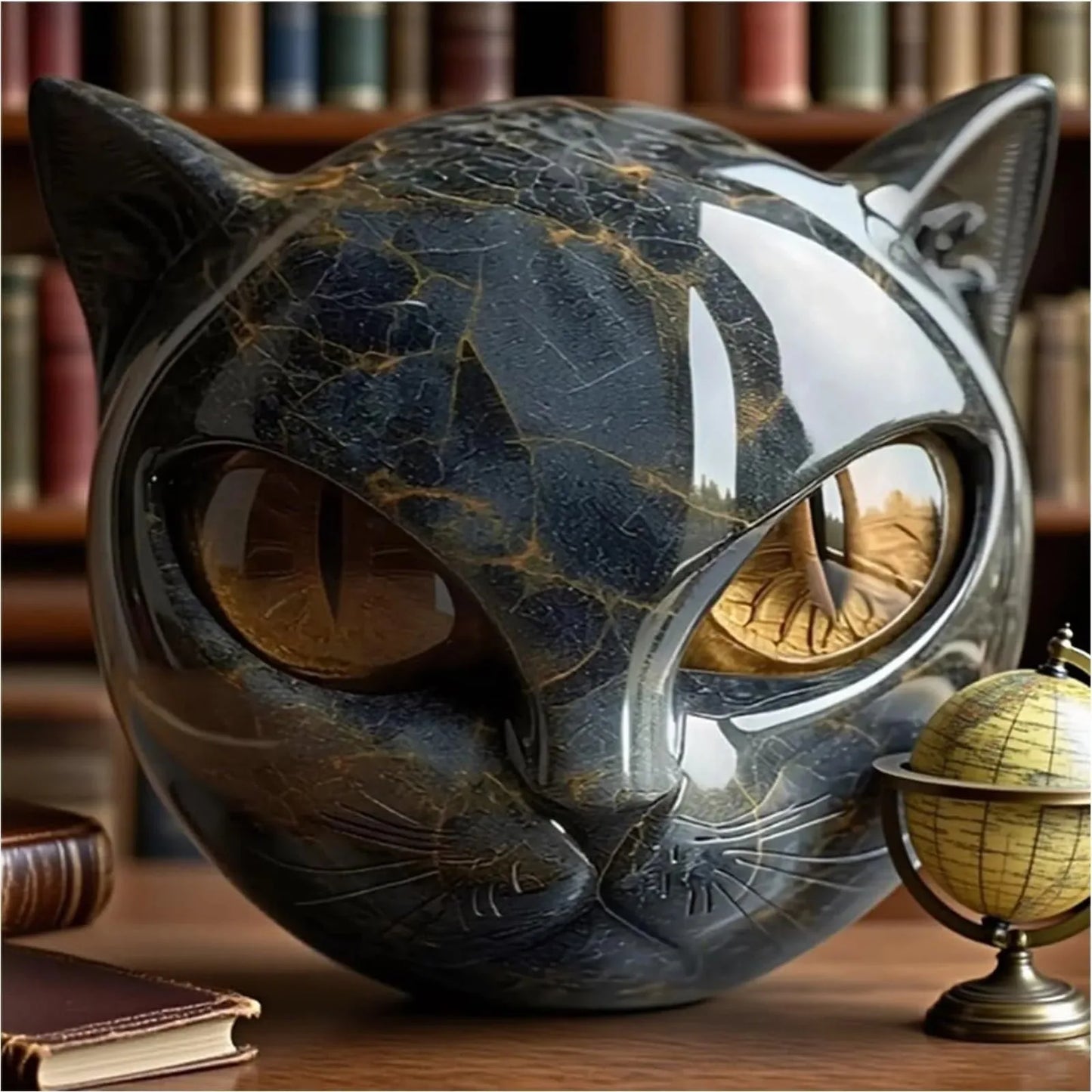 Decorative Black Cat Resin Stone Figurine