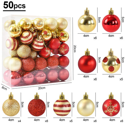 50Pcs Christmas Tree Baubles Set