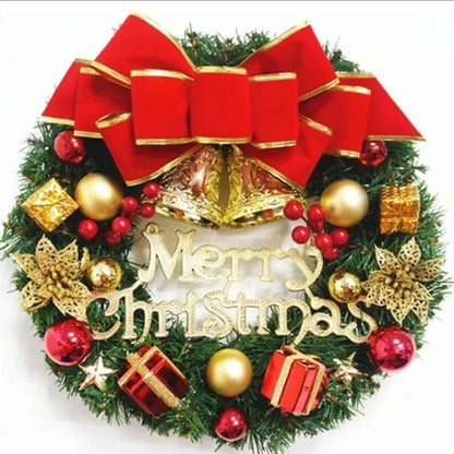 30cm Christmas Wreath with Bells, Gift Bow & Stars