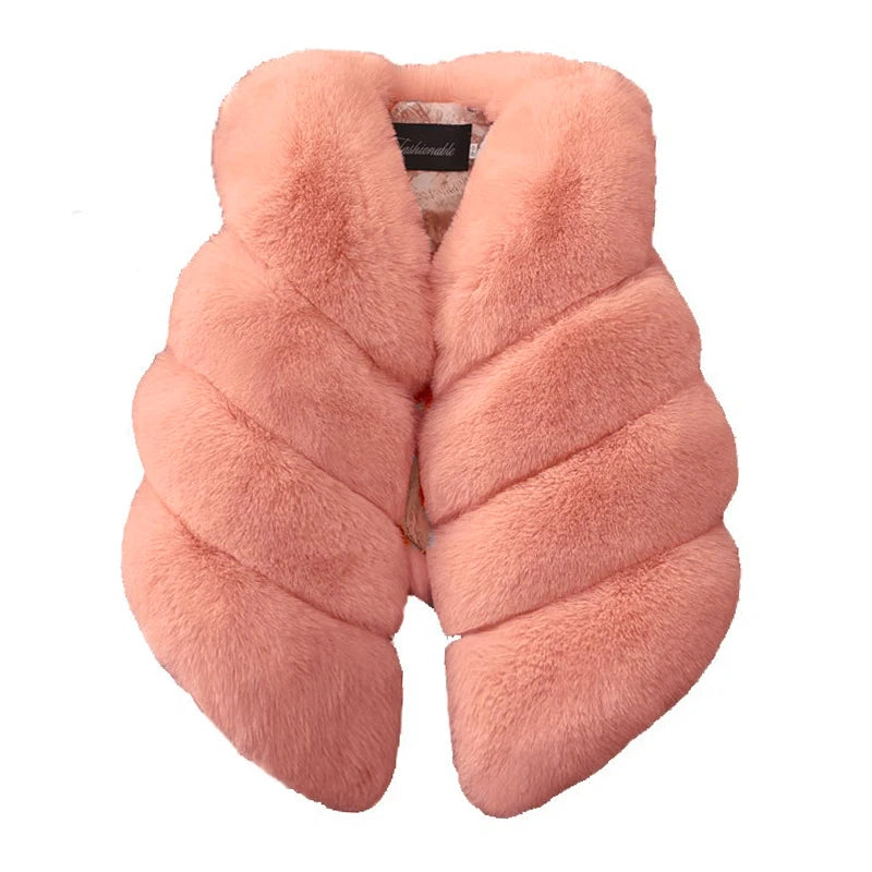 Baby Girls Faux Fur Vest Winter Coat Christmas Kids Warm Sleeveless Outerwear Infant Kids Vest Outfits