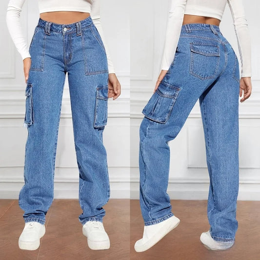 Women’s American Retro High Waist Workwear Jeans