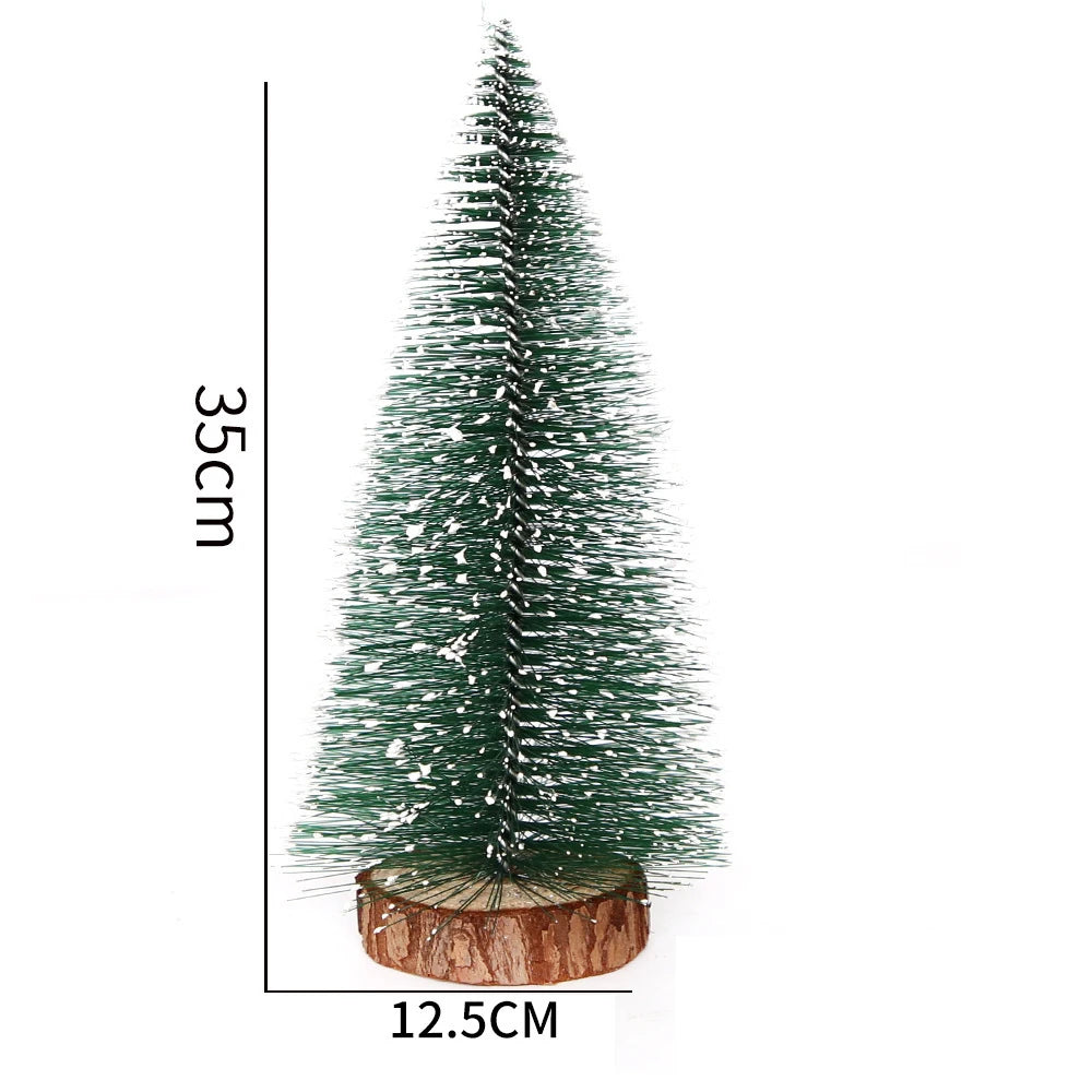Mini Artificial Christmas Trees with Wooden Base