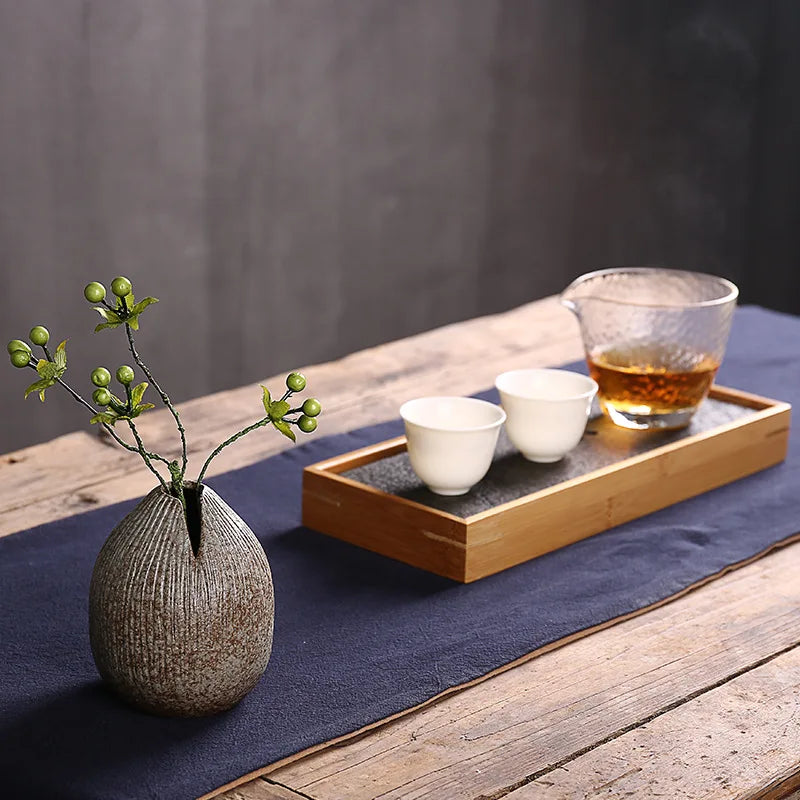 Japanese-Style Terracotta Flower Vase